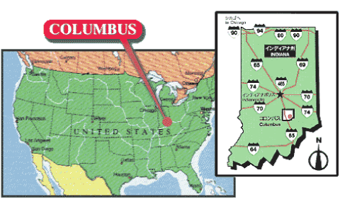 Map: Location of Columbus