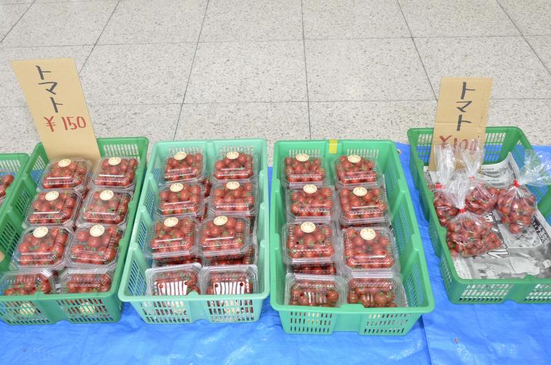 たくさんのトマトが販売されています